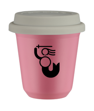 Kubek hot pink 80 ml, WARSZAWSKA SYRENKA z pokrywka biala kubek termiczny na kawe | 70,00 zł