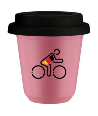 Kubek hot pink 80 ml, KOLARZ W NIEMIECKICH BARWACH (czarny) z pokrywka czarna kubek termiczny na kawe | 70,00 zł