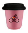 Kubek hot pink 80 ml, KOLARZ W NIEMIECKICH BARWACH (czarny) z pokrywka czarna kubek termiczny na kawe | 70,00 zł