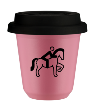 Kubek hot pink 80 ml, JEZDZIECTWO 2 (czarny) z pokrywka czarna kubek termiczny na kawe | 70,00 zł