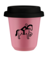 Kubek hot pink 80 ml, JEZDZIECTWO 2 (czarny) z pokrywka czarna kubek termiczny na kawe | 70,00 zł