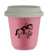 Kubek hot pink 80 ml, JEZDZIECTWO 2 (czarny) z pokrywka biala kubek termiczny na kawe | 70,00 zł