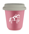 Kubek hot pink 80 ml, JEZDZIECTWO 2 (bialy) z pokrywka biala kubek termiczny na kawe | 70,00 zł