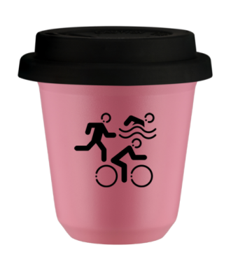 Kubek hot pink 80 ml, SPORTY z pokrywka czarna kubek termiczny na kawe | 70,00 zł