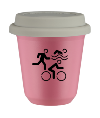 Kubek hot pink 80 ml, SPORTY z pokrywka biala kubek termiczny na kawe | 70,00 zł