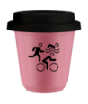 Kubek hot pink 80 ml, SPORTY (czarny) z pokrywka czarna kubek termiczny na kawe | 70,00 zł