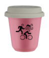 Kubek hot pink 80 ml, SPORTY (czarny) z pokrywka biala kubek termiczny na kawe | 70,00 zł