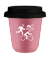 Kubek hot pink 80 ml, SPORTY (bialy) z pokrywka czarna kubek termiczny na kawe | 70,00 zł