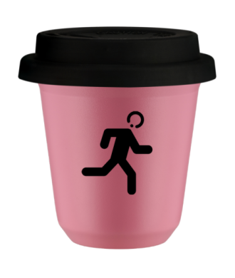 Kubek hot pink 80 ml, BIEGACZ z pokrywka czarna kubek termiczny na kawe | 70,00 zł