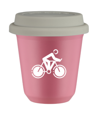 Kubek hot pink 80 ml, KOLARSTWO 2 (bialy) z pokrywka biala kubek termiczny na kawe | 70,00 zł
