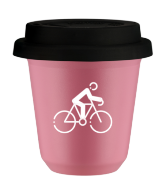 Kubek hot pink 80 ml, KOLARSTWO 3 (bialy) z pokrywka czarna kubek termiczny na kawe | 70,00 zł