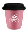 Kubek hot pink 80 ml, KOLARSTWO 3 (bialy) z pokrywka czarna kubek termiczny na kawe | 70,00 zł