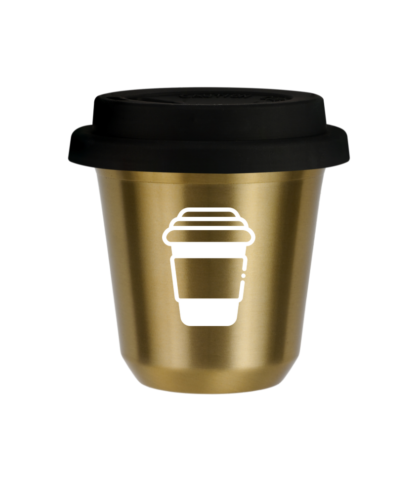 Kubek złoty 80 ml, KUBEK (biały) z pokrywką czarną kubek termiczny na kawe | 70,00 zł Kubek złoty 80 ml, KUBEK (biały) z pokrywką czarną kubek termiczny na kawe | 70,00 zł