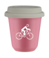 Kubek hot pink 80 ml, KOLARSTWO 3 (bialy) z pokrywka biala kubek termiczny na kawe | 70,00 zł