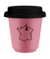 Kubek hot pink 80 ml, FRANCJA z pokrywka czarna kubek termiczny na kawe | 70,00 zł