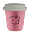Kubek hot pink 80 ml, FRANCJA z pokrywka biala kubek termiczny na kawe | 70,00 zł