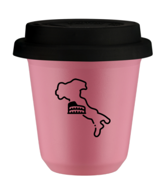 Kubek hot pink 80 ml, WLOCHY z pokrywka czarna kubek termiczny na kawe | 70,00 zł