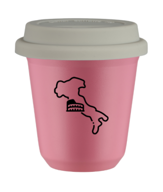 Kubek hot pink 80 ml, WLOCHY z pokrywka biala kubek termiczny na kawe | 70,00 zł