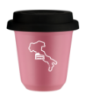 Kubek hot pink 80 ml, WLOCHY (bialy) z pokrywka czarna kubek termiczny na kawe | 70,00 zł