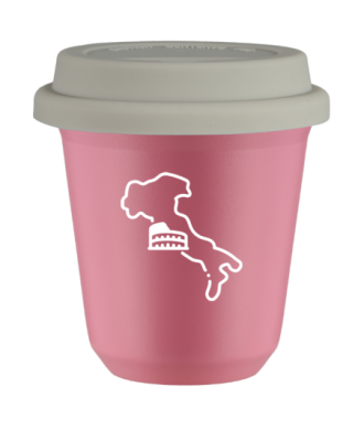 Kubek hot pink 80 ml, WLOCHY (bialy) z pokrywka biala kubek termiczny na kawe | 70,00 zł