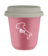 Kubek hot pink 80 ml, WLOCHY (bialy) z pokrywka biala kubek termiczny na kawe | 70,00 zł