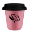 Kubek hot pink 80 ml, KASK z pokrywka czarna kubek termiczny na kawe | 70,00 zł