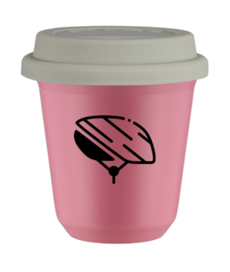 Kubek hot pink 80 ml, KASK z pokrywka biala kubek termiczny na kawe | 70,00 zł