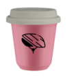 Kubek hot pink 80 ml, KASK z pokrywka biala kubek termiczny na kawe | 70,00 zł