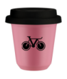 Kubek hot pink 80 ml, ROWER 1 z pokrywka czarna kubek termiczny na kawe | 70,00 zł