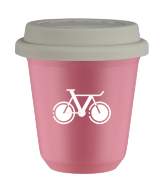 Kubek hot pink 80 ml, ROWER 1 (bialy) z pokrywka biala kubek termiczny na kawe | 70,00 zł