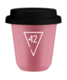 Kubek hot pink 80 ml, 42 (bialy) z pokrywka czarna kubek termiczny na kawe | 70,00 zł