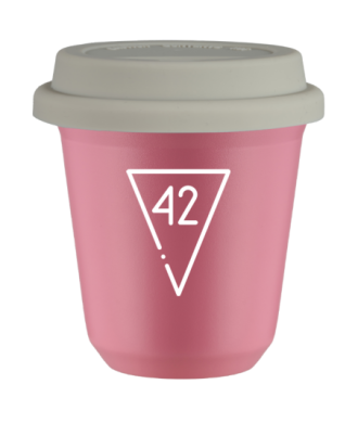 Kubek hot pink 80 ml, 42 (bialy) z pokrywka biala kubek termiczny na kawe | 70,00 zł