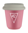 Kubek hot pink 80 ml, 42 (bialy) z pokrywka biala kubek termiczny na kawe | 70,00 zł