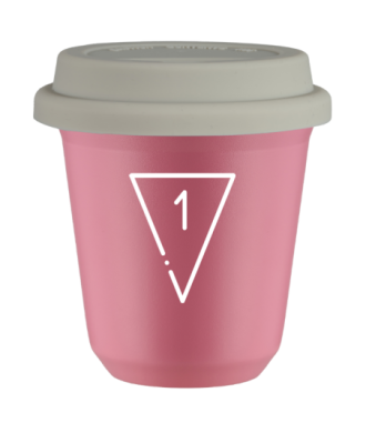 Kubek hot pink 80 ml, 1 (bialy) z pokrywka biala kubek termiczny na kawe | 70,00 zł