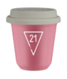 Kubek hot pink 80 ml, 21 (bialy) z pokrywka biala kubek termiczny na kawe | 70,00 zł