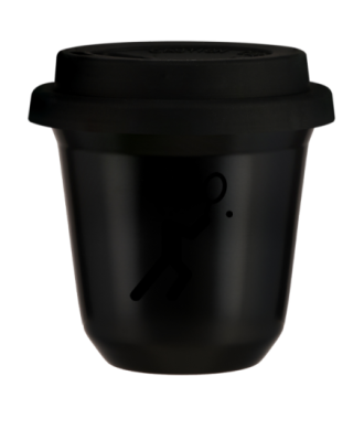 Kubek czarny 150 ml, TENIS 1 (czarny) z pokrywka czarna kubek termiczny na kawe | 85,00 zł