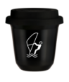 Kubek czarny 150 ml, SPORTY WODNE (bialy) z pokrywka czarna kubek termiczny na kawe | 85,00 zł