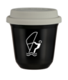 Kubek czarny 150 ml, SPORTY WODNE (bialy) z pokrywka biala kubek termiczny na kawe | 85,00 zł