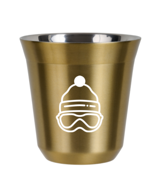 Kubek złoty 80 ml, CZAPKA (biały)