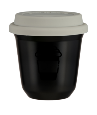 Kubek czarny 150 ml, KUBEK (czarny) z pokrywka biala kubek termiczny na kawe | 85,00 zł