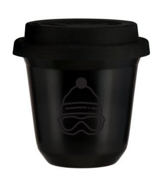 Kubek czarny 150 ml, CZAPKA (czarny) z pokrywka czarna kubek termiczny na kawe | 85,00 zł