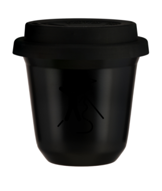 Kubek czarny 150 ml, WSPINACZKA 1 (czarny) z pokrywka czarna kubek termiczny na kawe | 85,00 zł