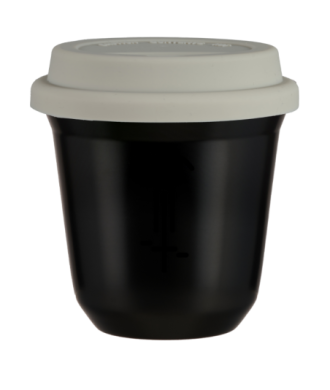 Kubek czarny 150 ml, KOLARSTWO 1 (czarny) z pokrywka biala kubek termiczny na kawe | 85,00 zł