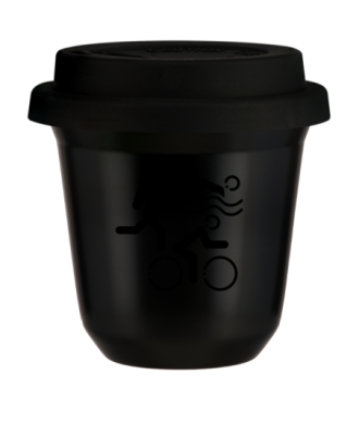Kubek czarny 150 ml, SPORTY z pokrywka czarna kubek termiczny na kawe | 85,00 zł