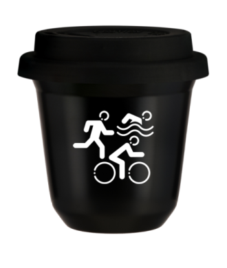 Kubek czarny 150 ml, SPORTY (bialy) z pokrywka czarna kubek termiczny na kawe | 85,00 zł