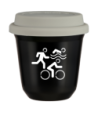 Kubek czarny 150 ml, SPORTY (bialy) z pokrywka biala kubek termiczny na kawe | 85,00 zł