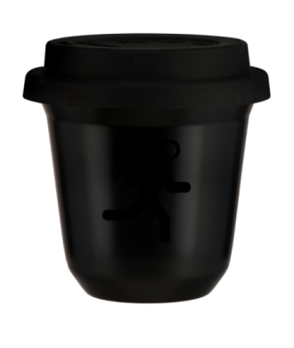 Kubek czarny 150 ml, BIEGACZ (czarny) z pokrywka czarna kubek termiczny na kawe | 85,00 zł