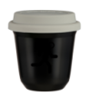 Kubek czarny 150 ml, BIEGACZ (czarny) z pokrywka biala kubek termiczny na kawe | 85,00 zł