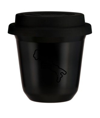 Kubek czarny 150 ml, WLOCHY (czarny) z pokrywka czarna kubek termiczny na kawe | 85,00 zł