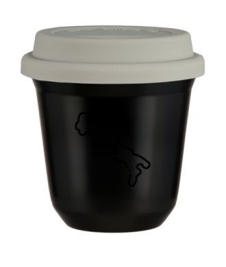 Kubek czarny 150 ml, WLOCHY (czarny) z pokrywka biala kubek termiczny na kawe | 85,00 zł